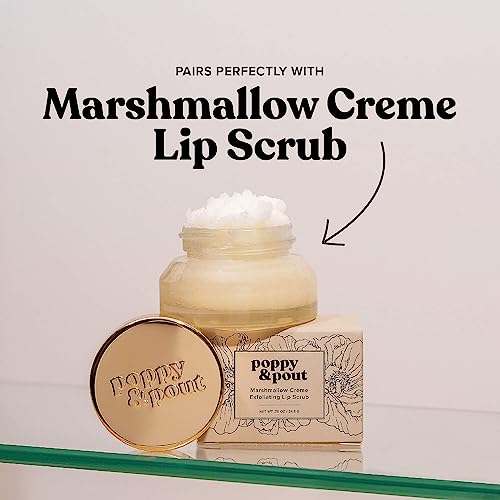 Poppy & Pout Marshmallow Creme Jumbo Lip Balm | All Natural Lip Balms & Moisturizers | Hydrates with Beeswax, Vitamin E, Organic Coconut Oil | Cruelty-Free | Lip Balm in Recyclable Cardboard Tube