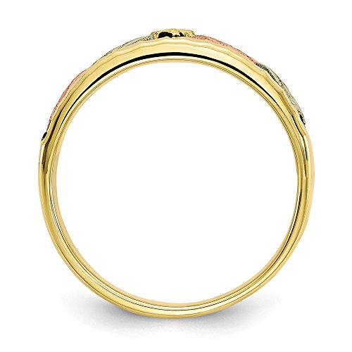 FB Jewels 10k Tri-color Black Hills Gold Mens Antiqued Ring Size 11