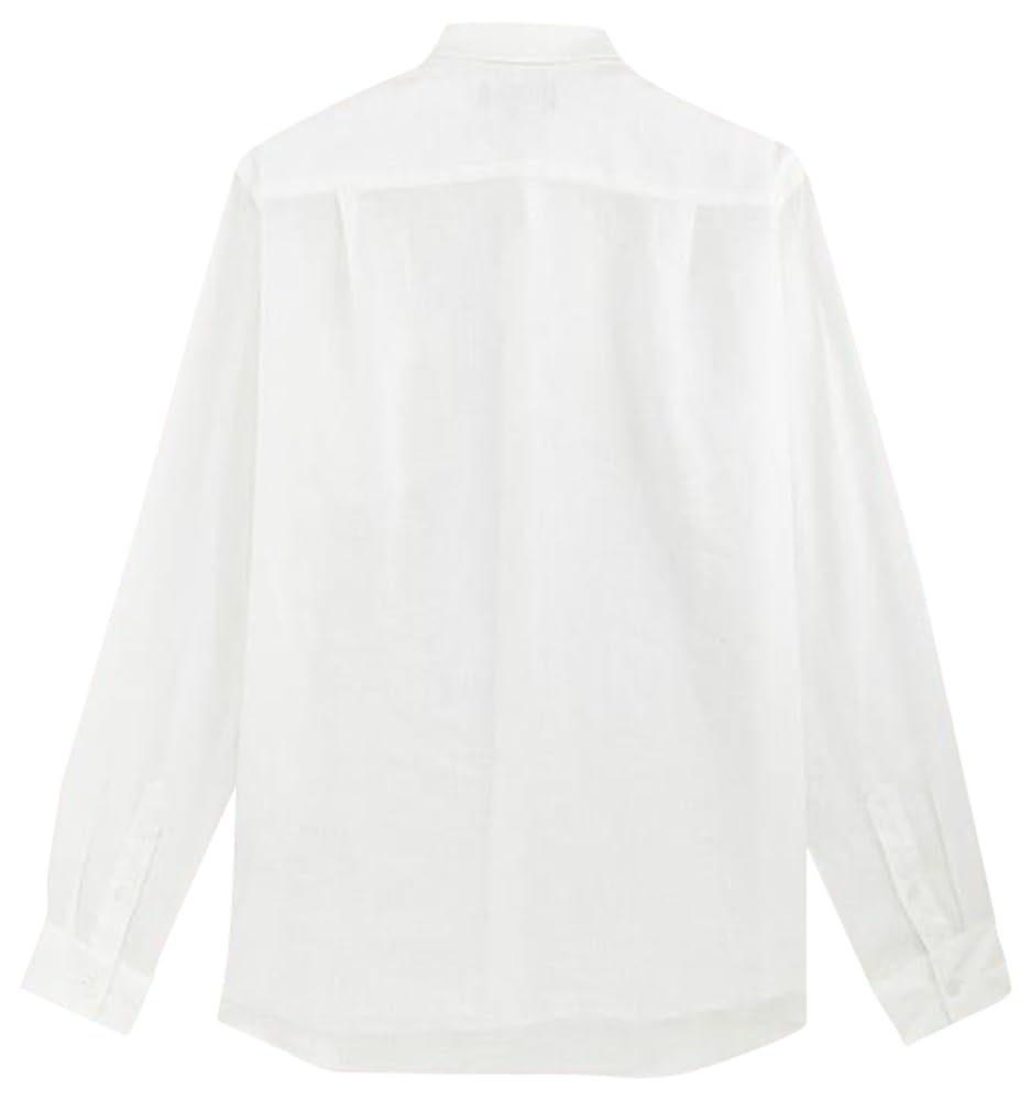 Vilebrequin Men Linen Shirt Solid, 4XL, White