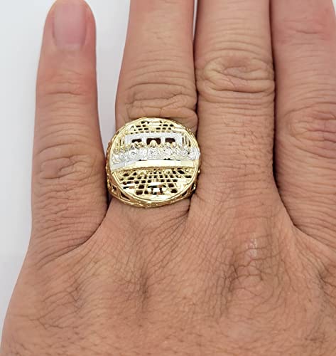 AMZ Jewelry 10K Yellow Gold Last Supper Ring For Men Hip Hop Ring