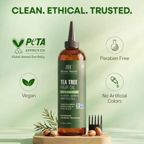 Botanic Hearth Tea Tree Scalp Oil for Hair Growth & Itchy Scalp, 6.7 Fl Oz