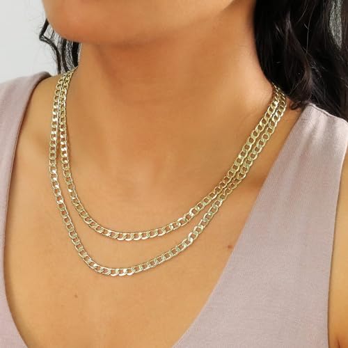 Nuragold 10k Real Yellow Gold Cuban Curb Link 5.5mm Chain Necklace, 16"-30" - 22"