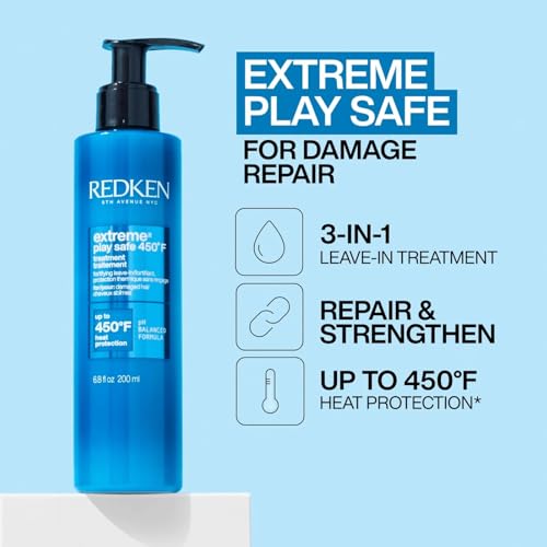 Redken Extreme Play Safe Leave-In Spray – For All Hair Types, 6.8 Fl Oz