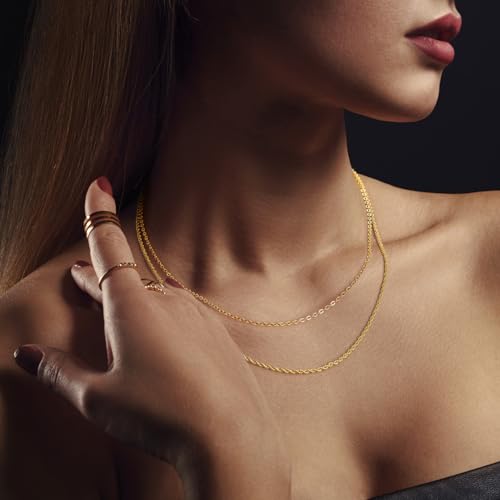 GYUYCW 14K Gold Necklaces for Women Trendy 14K Gold Chain for Women