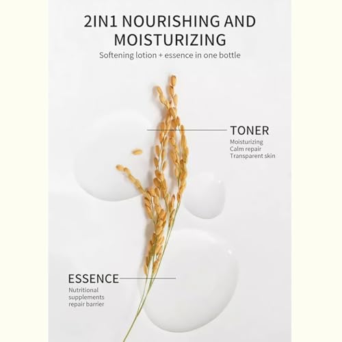 Rice Toner for Face, Rice Hydrating Face Toner for Women & Men, Lightweight Facial Moisturizer Targets Dryness, Dullness, Strengthens Skin Barrier, for Sensitive & Combination Skin