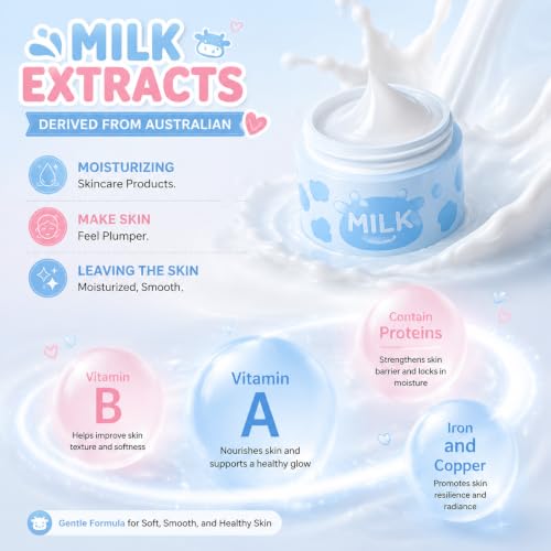 Milk Skin Care Set for Kids & Teens, 12 IN 1 Moisturizing Milk Skincare for Girls 10-12, Skincare for Kids Age 8-12, Birthday Gifts for Teen Girls, Face Care Kit, Korean Skin Care,12PCS