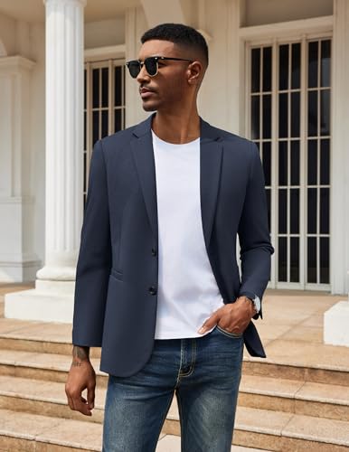 COOFANDY Men Stretch Knitted Blazer Jacket Slim Fit Fashion Wedding Sport Coats