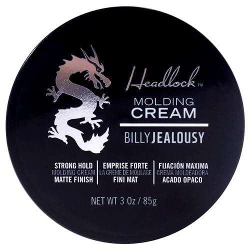 Billy Jealousy Headlock Hair Molding Cream, Hair Styling Cream for Men with Strong All-Day Hold, Natural Matte Finish Styling Agent for All Lengths, 3 Ounce