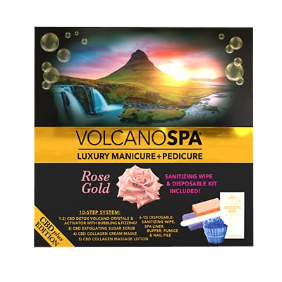 La Palm Volcano Spa Luxury Manicure + Pedicure Rose Gold -10 Step-1 PACK