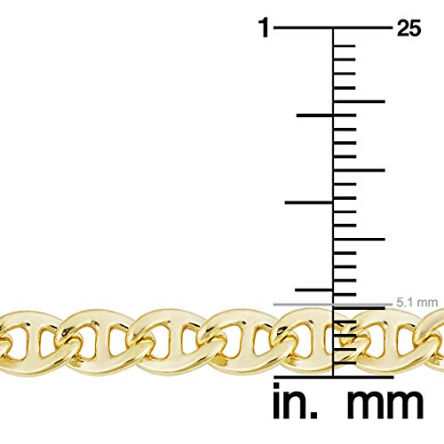 Kooljewelry Solid 14k Yellow Gold Mariner Link Bracelet (8.5 inch)