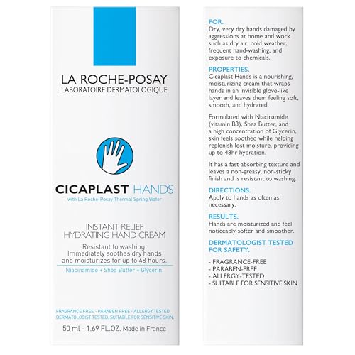 La Roche-Posay Cicaplast Hand Cream with Shea Butter for Dry Hands, 1.69oz