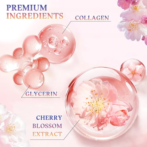 Sakura Skin Care Set,8 Pcs Hydrating Skincare Set Facial Kit for Women and Girls,Moisturizing Skin Care Kit with Facial Cleanser,Toner,Facial Serum,Face Masks,Eye Cream and Face Cream