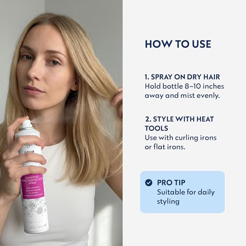 No nothing Heat Protection Spray for Hair – Fragrance Free, Travel Size
