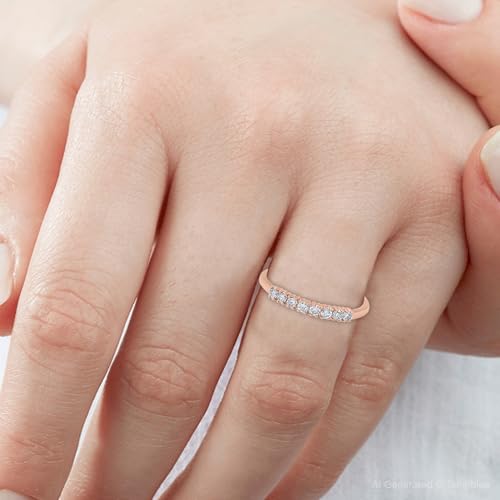 P3 POMPEII3 Pompeii Diamond Wedding Ring 14K Rose Gold - Size 10