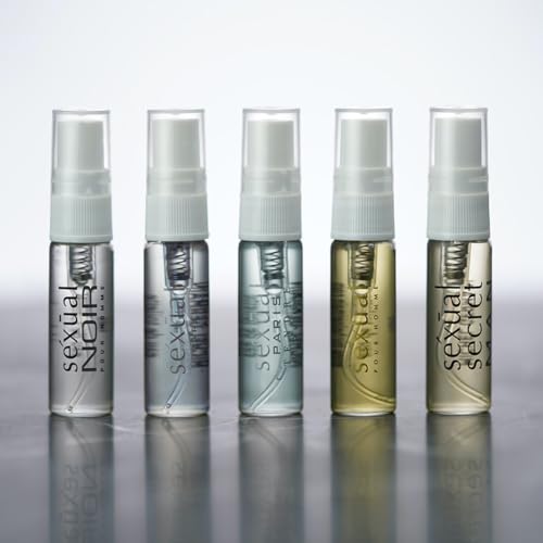 Michel Germain Sexual Discovery Set for Him, Men's Cologne, 5 x 0.07 Fl Oz Eau de Toilette Vials, Woody, Fresh, Fruity, Aromatic, Citrus Colognes for Him