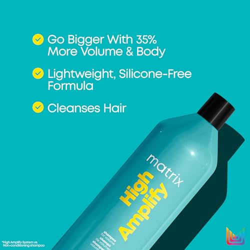 Matrix High Amplify Shampoo – For Fine & Limp Hair, 33.8 Fl Oz