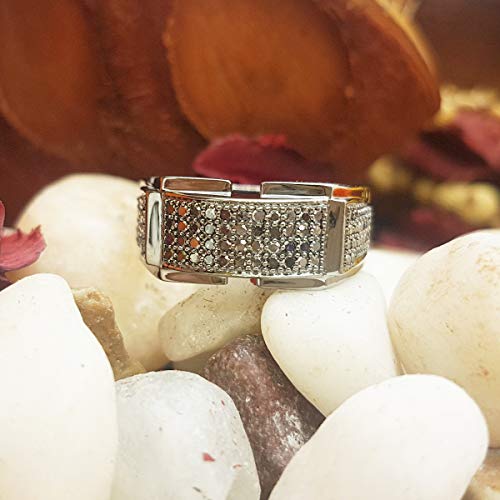 Dazzlingrock Collection 0.60 Cttw Black Rhodium Plated 10K Round Diamond Men's Wedding Band, Solid White Gold, Size 9