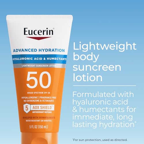 Eucerin Sun Advanced Hydration Sunscreen Lotion, SPF 50, 5 OZ