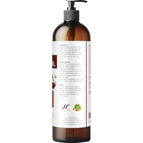 velona USDA Organic Jojoba Oil - 8 fl oz, Cold Pressed, with Pump
