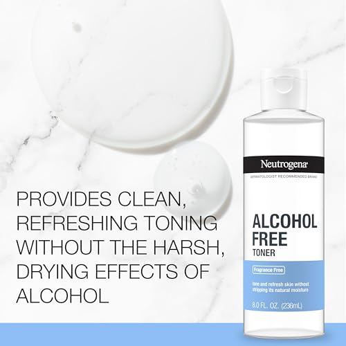 Neutrogena Alcohol-Free Gentle Daily Facial Toner, Fragrance-Free to Tone & Refresh Skin, Gently Removes Impurities & Reconditions Skin, Hypoallergenic, 8 fl. oz