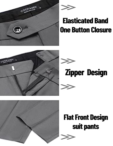 COOFANDY Men's 2 Piece Suits Classic Fit 2 Button Dress Suits Tuxedo Jacket Blazer Suit for Wedding Dinner Prom Grey