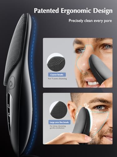 COSLUS JMY05 Silicone Face Scrubber Facial Cleansing Brush, Heat Eye Care