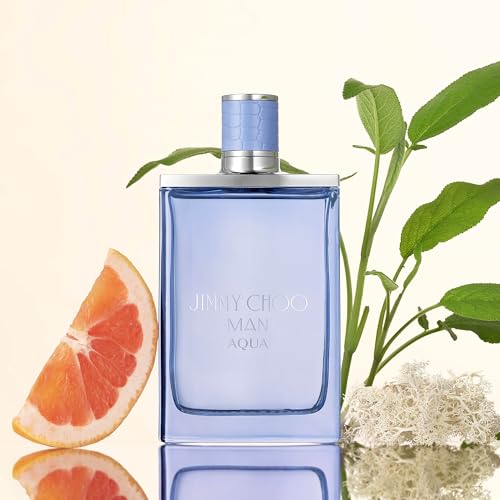 JIMMY CHOO - Man Aqua Eau de Toilette Travel Spray- Men's Fragrance - Sweet & Woody - With notes of Grapefruit, Geranium & Salty Moss - 0.5 Fl Oz