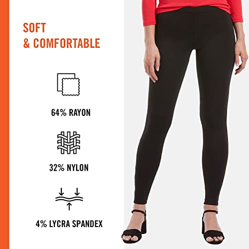 Hue Women's Ponte Leggings, Black, Medium