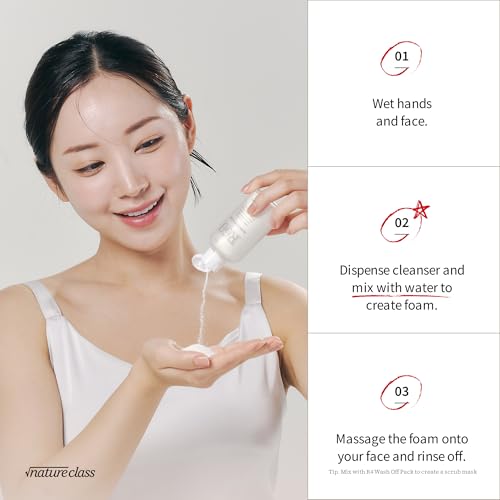 NATURECLASS R60 Rice Enzyme Face Wash Powder – Exfoliating Facial Cleanser with Rice Bran Extract, Gentle Powder Wash for Sensitive Skin, Deep Pore Care, Korean Skin Care, Fragrance Free, 1.76oz