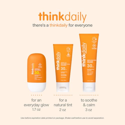 Thinkdaily Everyday Sun Serum SPF 30, Mineral Sunscreen for Face, 1.7 Fl Oz