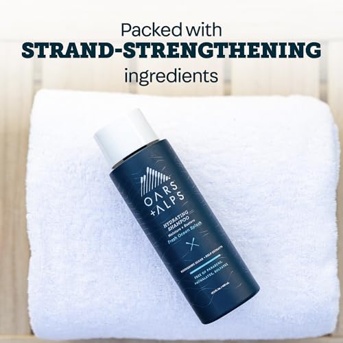 Oars + Alps Men's Sulfate Free Hydrating Shampoo, Infused with Kelp & Algae Extracts, Moisturizing Formula, Fresh Ocean Splash Scent, 1 Pack, 13.5 Fl Oz