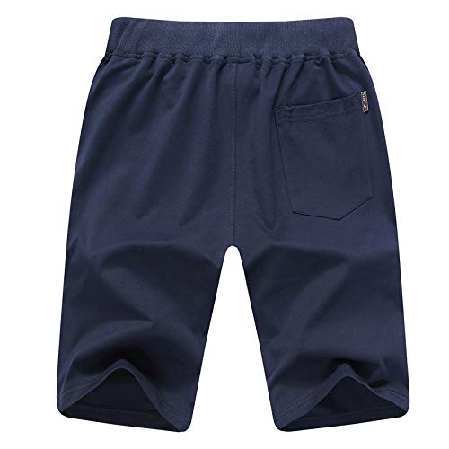 JustSun Mens Shorts Casual Sports Classic Fit Joggers Shorts with Elastic Waist Zipper Pockets Black Small