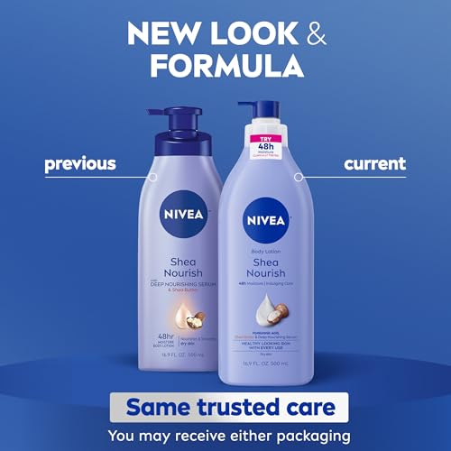 NIVEA Shea Nourish Body Lotion with Shea Butter & Hyaluronic Acid, 16.9 Oz