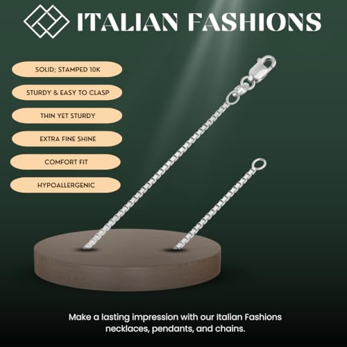 10k REAL SOLID White Gold Solid 0.7mm Box Link Chain Necklace with Lobster-Claw Clasp with jewelry Box 16 Inches