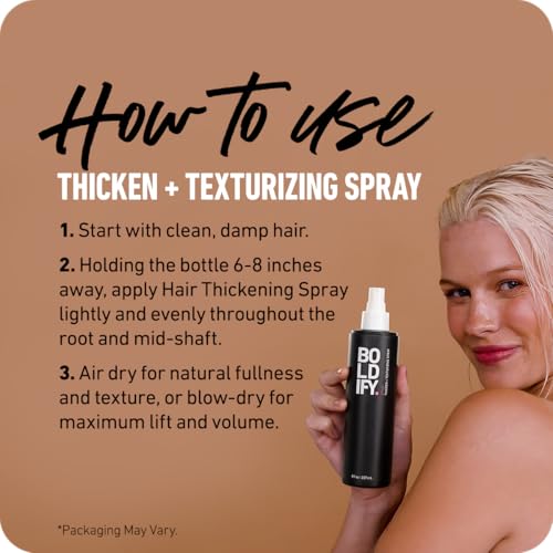 Boldify Hair Thickening & Volumizing Texture Spray for Fine Hair