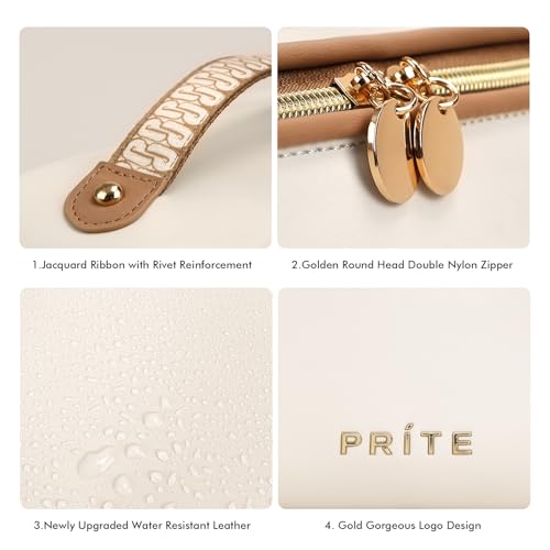 Prite Makeup Bag Travel Toiletry Bag Open Flat Cosmetic Organizer for Women