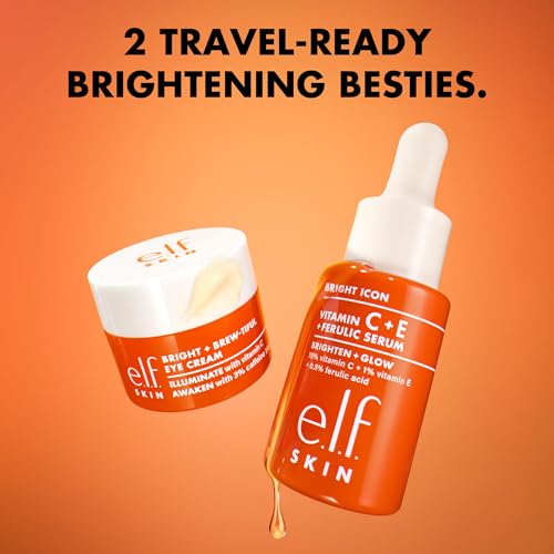 e.l.f. SKIN Brightest Besties Duo, Travel-Sized Skincare Set, Brightening Face Serum & Vitamin C Eye Cream, Boosts Radiance, Depuffs & Evens Skin Tone, Vegan & Cruelty-Free