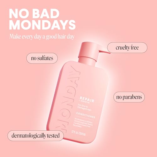 MONDAY HAIRCARE REPAIR Conditioner with Keratin, Coconut Oil, Shea Butter, Argan Oil & Cocoa Butter For Dry to Damaged & Depleted Hair 354mL