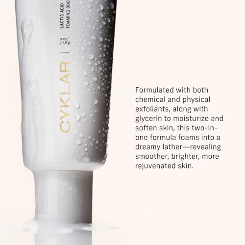 Cyklar Lactic Acid Body Polish – Chemical Exfoliator with AHAs & Volcanic Pumice – Added Glycerin for Skin Hydration – Fragrance-Free, 11 fl oz