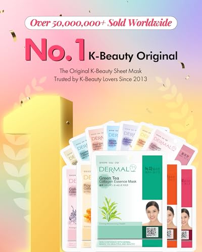 DERMAL 78 Collagen Korean Essence Sheet Mask, 39-Formula Variety, 2 Each