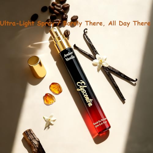 Elyscentra Pheromones Perfumes for Women, Long Lasting Amber Vanilla Perfumes Eau de Parfum Spray, 0.41 fl oz / 12 ml Travel Size Perfumes,Cologne Spray Ideal Gift for Her