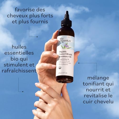 Sky Organics Organic Castor Oil with Rosemary Oil, Pure & Hexane-Free