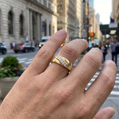 Pompeii Mens 14K Yellow Gold 1/4ct Diamond Wedding Ring Band - Size 11