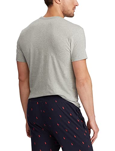 POLO RALPH LAUREN W/Wicking 3-Pack Crew Undershirts for Men Offers Cotton Fabric, Straight Hemline Andover Heather/Bali Blue/Cruise Navy LG One Size