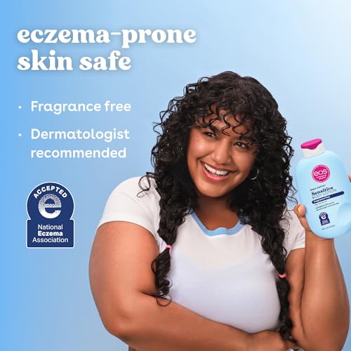 eos Shea Better Sensitive Skin Body Lotion - Fragrance-Free, 48-Hour Moisture Eczema Cream & Dry Skin Relief, Vegan, 16 fl oz (Packaging may vary)