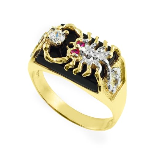 Solid 10k Gold Men's Black Onyx Scorpion Ring (9)