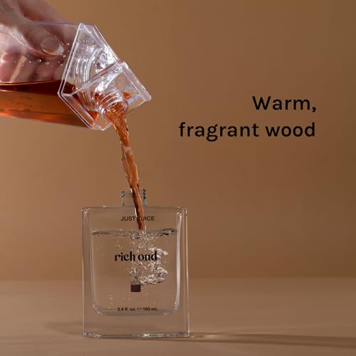 Just Juice Rich Oud - Oud Perfume for Women and Men - Bergamot, Saffron, Amber Perfume - Rich, Woody Mini Travel Size Fragrance - 0.3 oz