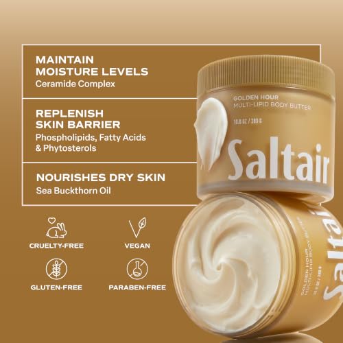 Saltair Multi-Lipid Body Butter | Golden Hour Ceramide Cream | 10 oz