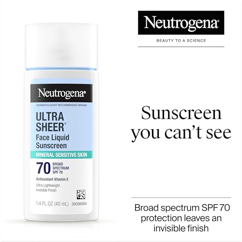 Neutrogena Ultra Sheer Liquid Mineral Face Sunscreen SPF 70, 1.4 fl oz