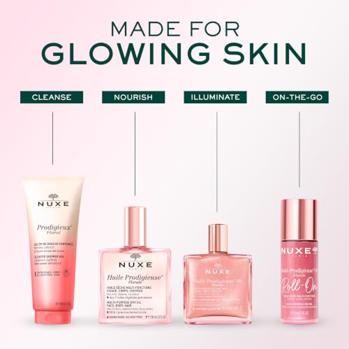 NUXE Floral Shimmer Body Oil, Floral Scented Dry Oil Moisturizer, 1.6 Fl Oz